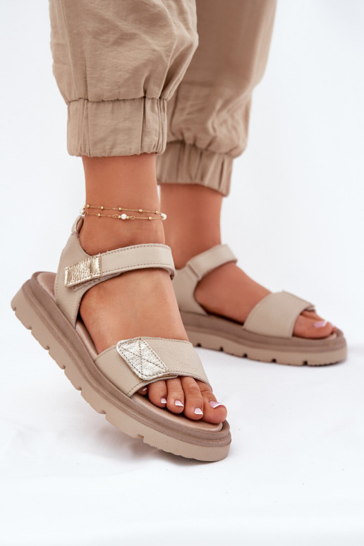 Damensandalen Feminin mit einer Plattform Zazoo 40443 Beige Damensandalen Feminin mit einer Plattform Zazoo 40443 Beige