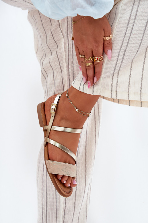 Damensandalen Feminin mit breiten Absätzen Es mussciejka 06966-25 goldene Farbe Damensandalen Feminin mit breiten Absätzen Es mussciejka 06966-25 goldene Farbe