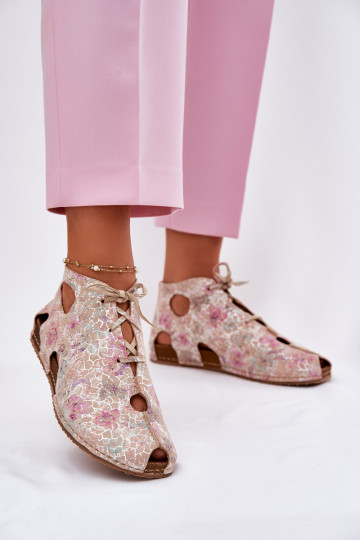 Gemustert Haut Stiefel Es mussciejka 03426-48 Beige