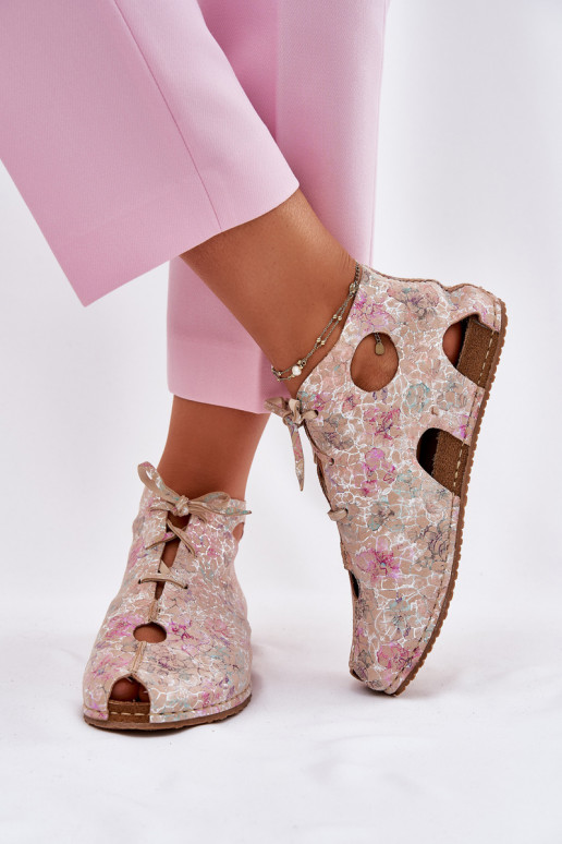 Gemustert Haut Stiefel Es mussciejka 03426-48 Beige