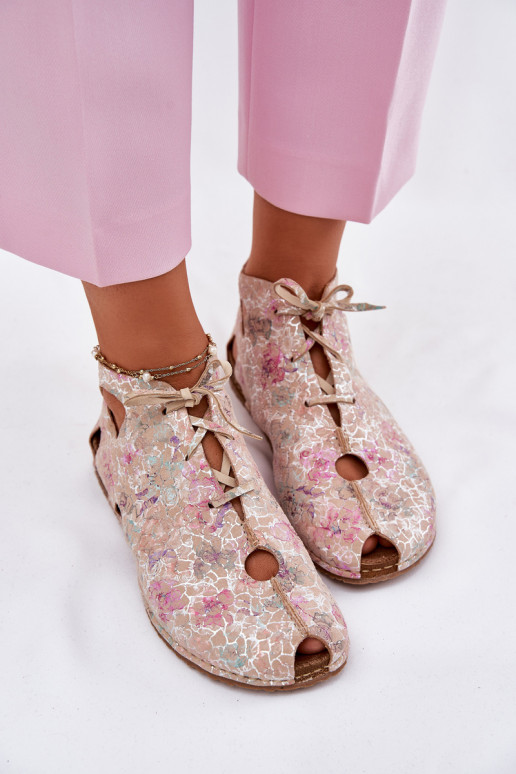 Gemustert Haut Stiefel Es mussciejka 03426-48 Beige