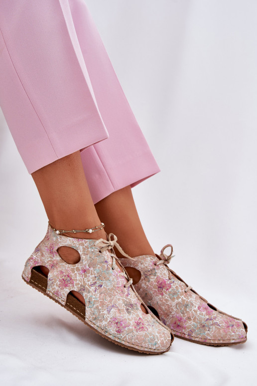 Gemustert Haut Stiefel Es mussciejka 03426-48 Beige