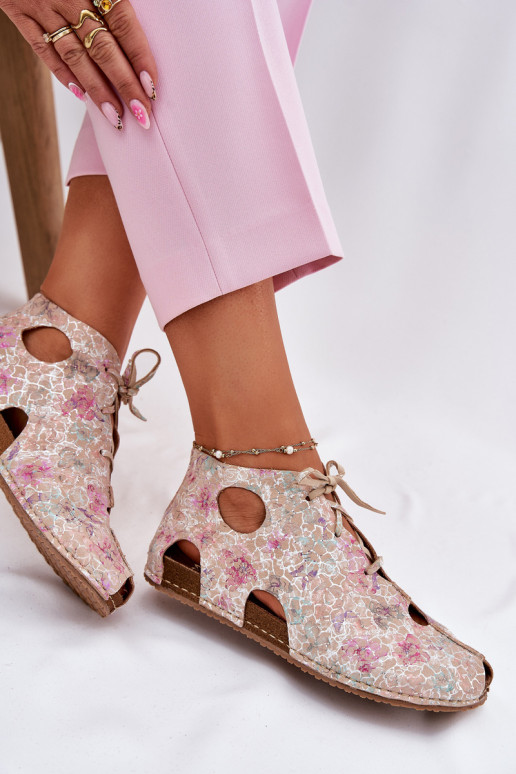 Gemustert Haut Stiefel Es mussciejka 03426-48 Beige