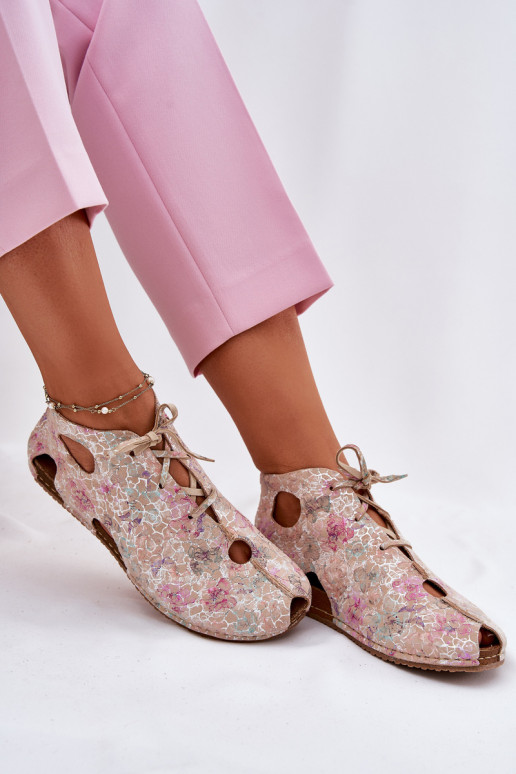 Gemustert Haut Stiefel Es mussciejka 03426-48 Beige