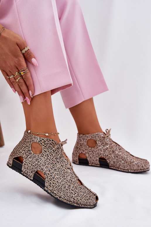 Gemustert Haut Stiefel Es mussciejka 03426-49 mit Leopardenfellmuster