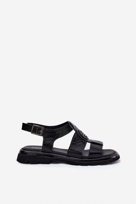 Damensandalen Feminin mit Lackeffekt Mit Dekorationen Detalem Artiker 56C0691 schZuarze Farbe Damensandalen Feminin mit Lackeffekt Mit Dekorationen Detalem Artiker 56C0691 schZuarze Farbe