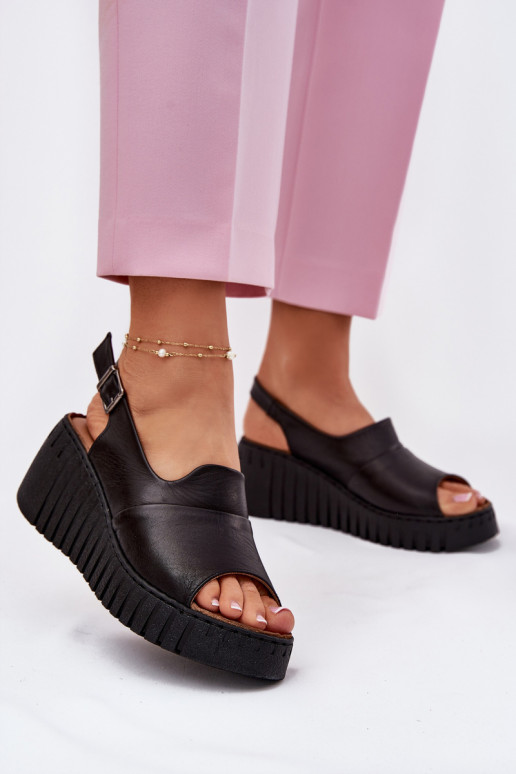 DamensandalenErmöglichtturalnej Skóry Auf einem Keil Artiker 54C0791 schZuarze Farbe DamensandalenErmöglichtturalnej Skóry Auf einem Keil Artiker 54C0791 schZuarze Farbe