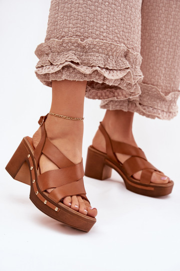 Damen Sandalen mit Absatz Zazoo 1081 braun