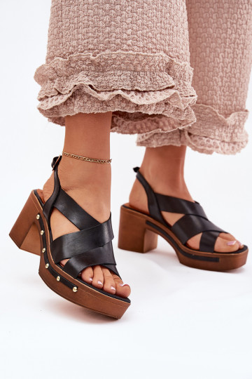 Damen Sandalen mit Absatz Zazoo 1081 schwarz 2