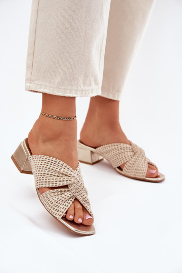 Damen Pantoletten Klocke Tai turiciejka 06955-25 sand-goldfarben