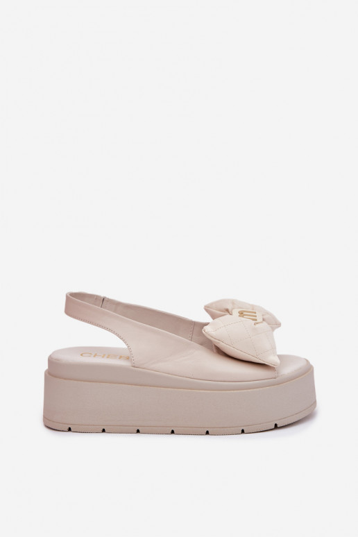 Damensandalen Feminin mit einer Plattform mit Bändern CheBello 4641 Beige Damensandalen Feminin mit einer Plattform mit Bändern CheBello 4641 Beige