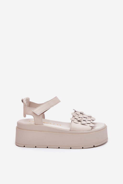 Damensandalen Feminin mit einer Plattform CheBello 4701 Beige Damensandalen Feminin mit einer Plattform CheBello 4701 Beige