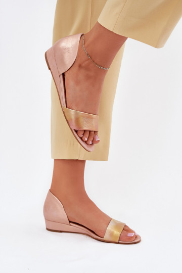 Damensandalen Es mussciejka 01971-72 roségoldene Farbe