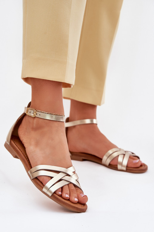 Damensandalen Feminin mit breiten Absätzen Es mussciejka 07029-25 goldene Farbe Damensandalen Feminin mit breiten Absätzen Es mussciejka 07029-25 goldene Farbe
