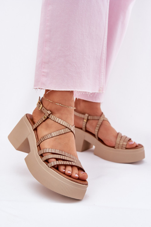 Damensandalen Feminin Es mussciejka 06990-25 goldene Farbe Damensandalen Feminin Es mussciejka 06990-25 goldene Farbe