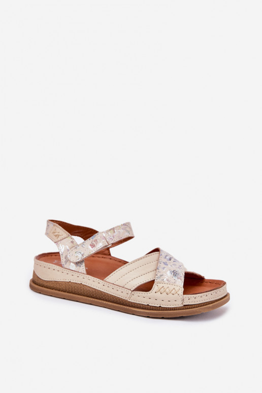 Damensandalen Feminin mit einer Plattform Es mussciejka L7064-37 elfenbeinfarbe Damensandalen Feminin mit einer Plattform Es mussciejka L7064-37 elfenbeinfarbe