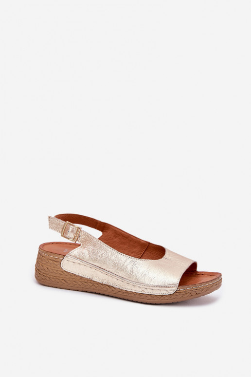 Damensandalen Feminin Auf einem Keil Es mussciejka L7069 -25 goldene Farbe Damensandalen Feminin Auf einem Keil Es mussciejka L7069 -25 goldene Farbe