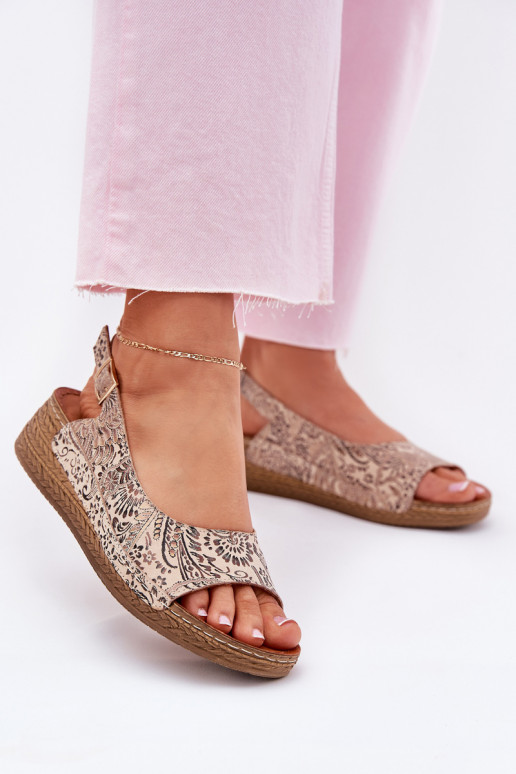 Damensandalen Feminin Auf einem Keil Es mussciejka L7069-04 Beige Damensandalen Feminin Auf einem Keil Es mussciejka L7069-04 Beige