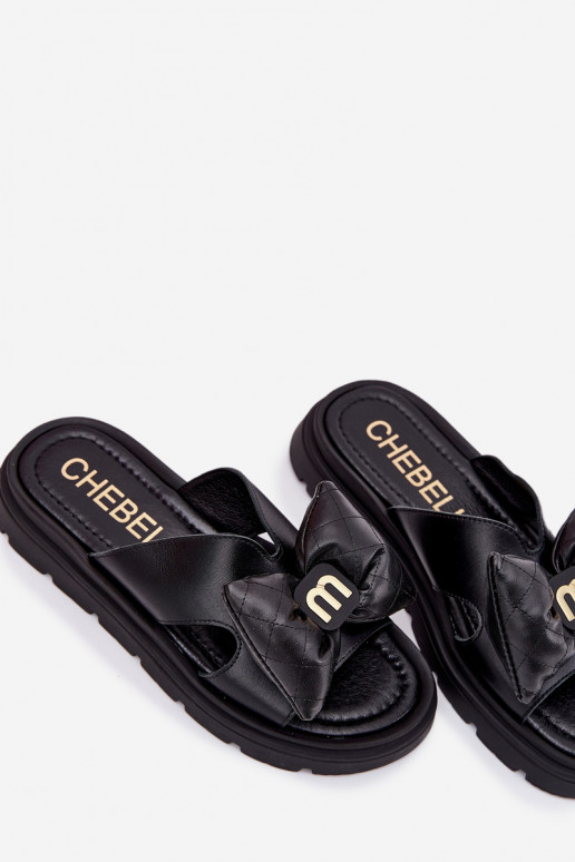 Lederhausschuhe Feminin mit einer Plattform mit Bändern CheBello 4647 schZuarze Farbe Lederhausschuhe Feminin mit einer Plattform mit Bändern CheBello 4647 schZuarze Farbe