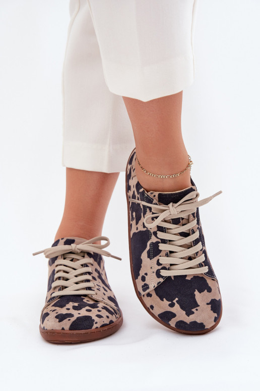 aus INildleder lässige Schuhe Barefoot Feminin IN Łaty Zazoo N1120 braun-Beige aus INildleder lässige Schuhe Barefoot Feminin IN Łaty Zazoo N1120 braun-Beige