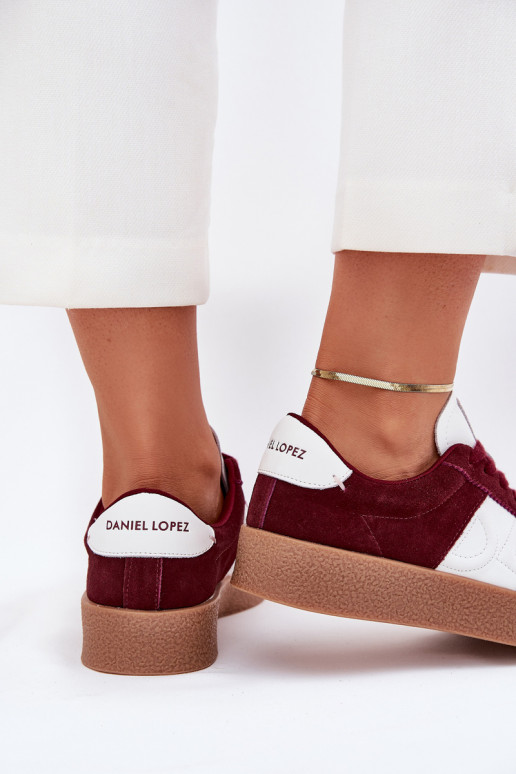 aus INildleder Sneakers Stilvollllschuhe Feminin Daniel Lopez Just Dare SS2D4023 Burgund aus INildleder Sneakers Stilvollllschuhe Feminin Daniel Lopez Just Dare SS2D4023 Burgund