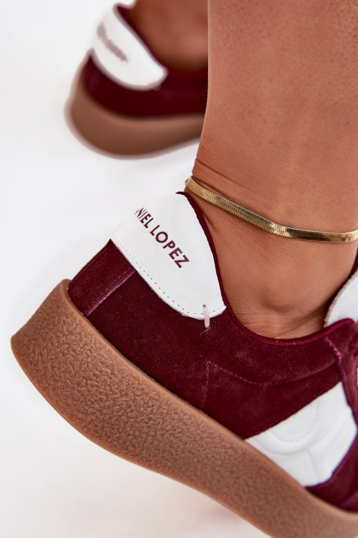 aus INildleder Sneakers Stilvollllschuhe Feminin Daniel Lopez Just Dare SS2D4023 Burgund aus INildleder Sneakers Stilvollllschuhe Feminin Daniel Lopez Just Dare SS2D4023 Burgund