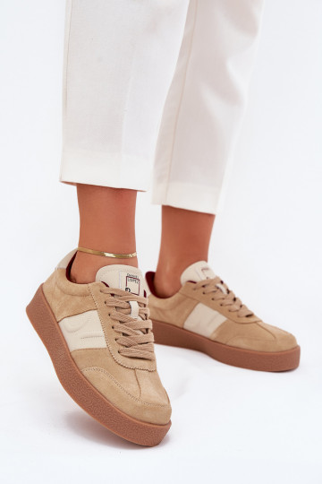 Sandfarbene Wildledersportschuhe für Frauen Daniel Lopez Just Dare SS2D4022