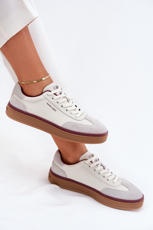 Haut Feminin Sneakers Stilvollllschuhe Daniel Lopez Just Dare SS2D4008 INeiß-graue Farbe Haut Feminin Sneakers Stilvollllschuhe Daniel Lopez Just Dare SS2D4008 INeiß-graue Farbe