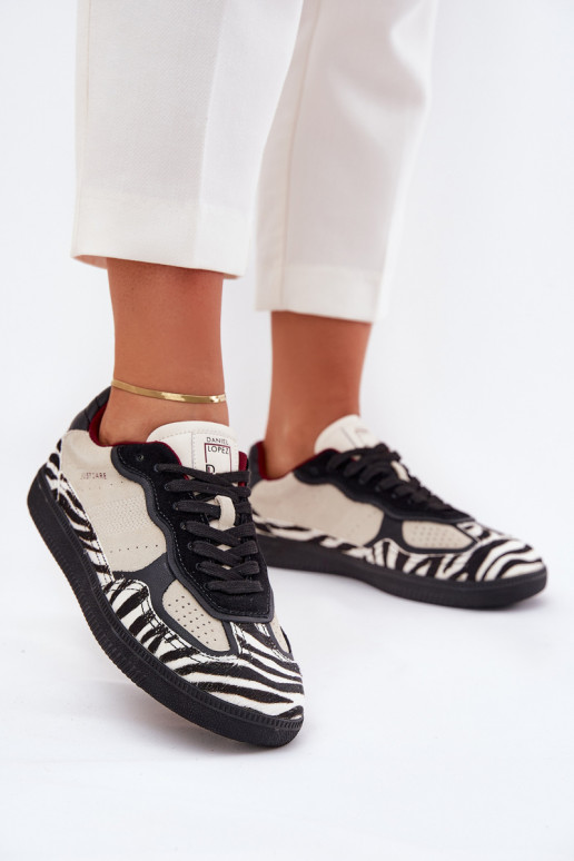 Sneakers Stilvollllschuhe Feminin Daniel Lopez Just Dare SS2D4015 Zebra Beige Sneakers Stilvollllschuhe Feminin Daniel Lopez Just Dare SS2D4015 Zebra Beige