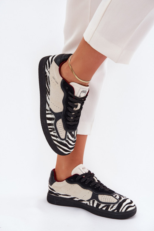 Sneakers Stilvollllschuhe Feminin Daniel Lopez Just Dare SS2D4015 Zebra Beige Sneakers Stilvollllschuhe Feminin Daniel Lopez Just Dare SS2D4015 Zebra Beige