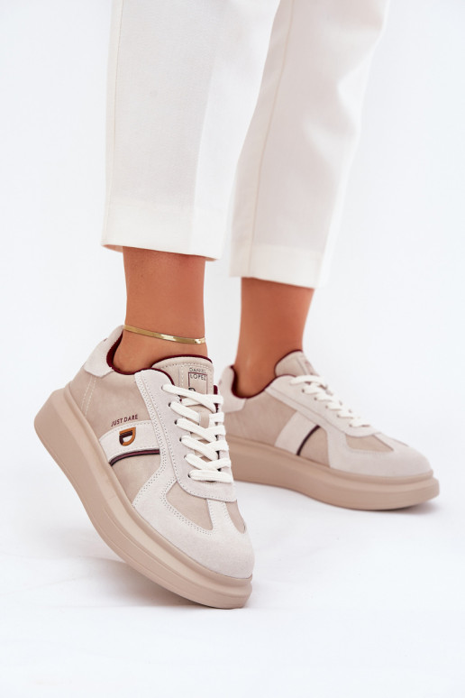Haut Feminin Sneakers Stilvollllschuhe mit einer Plattform Daniel Lopez Just Dare SS2D4003 Beige Haut Feminin Sneakers Stilvollllschuhe mit einer Plattform Daniel Lopez Just Dare SS2D4003 Beige