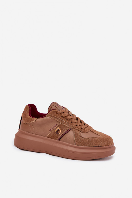 Haut Feminin Sneakers Stilvollllschuhe mit einer Plattform Daniel Lopez Just Dare SS2D4005 braune Farbe Haut Feminin Sneakers Stilvollllschuhe mit einer Plattform Daniel Lopez Just Dare SS2D4005 braune Farbe