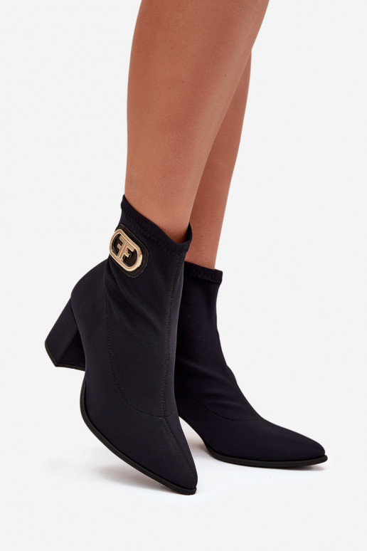 Damenstiefel Ze goldene Farbem Detalem Zazoo 3128 schZuarze Farbe Damenstiefel Ze goldene Farbem Detalem Zazoo 3128 schZuarze Farbe