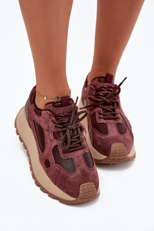 Haut Sneakers Stilvollllschuhe mit einer Plattform Feminin Big Star SS274625 HI-POLY SYSTEM Burgund Haut Sneakers Stilvollllschuhe mit einer Plattform Feminin Big Star SS274625 HI-POLY SYSTEM Burgund