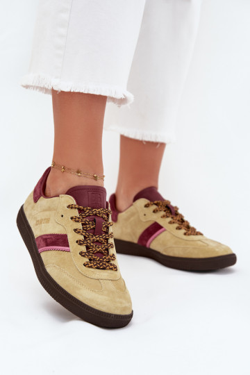 Damen flache Wildleder Sneakers Big Star SS274680 HI-POLY SYSTEM, limettengrün