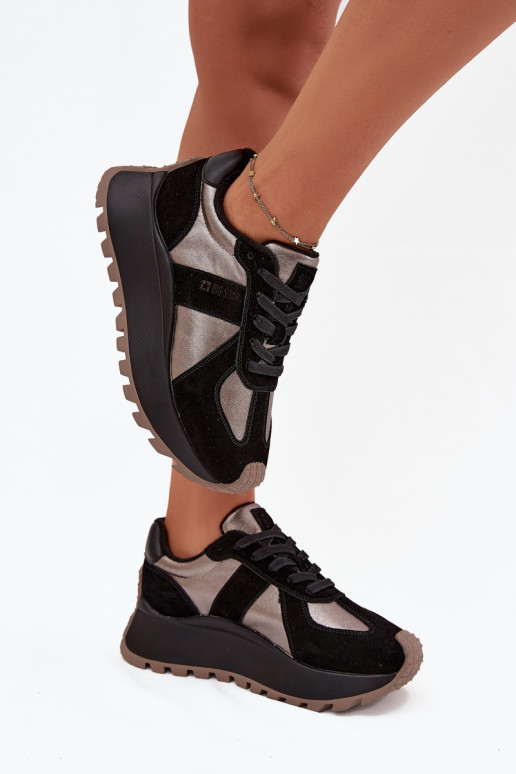 aus INildleder Sneakers Stilvollllschuhe Feminin sich Zuarm laufen mit einer Plattform Big Star OO274A217 HI-POLY SYSTEM schZuar aus INildleder Sneakers Stilvollllschuhe Feminin sich Zuarm laufen mit einer Plattform Big Star OO274A217 HI-POLY SYSTEM schZuar