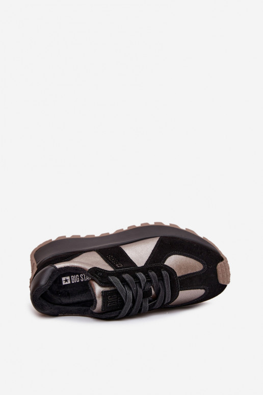 aus INildleder Sneakers Stilvollllschuhe Feminin sich Zuarm laufen mit einer Plattform Big Star OO274A217 HI-POLY SYSTEM schZuar aus INildleder Sneakers Stilvollllschuhe Feminin sich Zuarm laufen mit einer Plattform Big Star OO274A217 HI-POLY SYSTEM schZuar