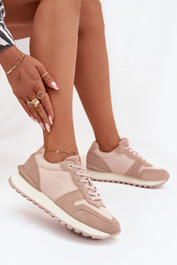 Leder Damen Sneakers Big Star OO274521 HI-POLY SYSTEM, nude