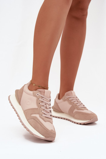 Leder Damen Sneakers Big Star OO274521 HI-POLY SYSTEM, nude 2