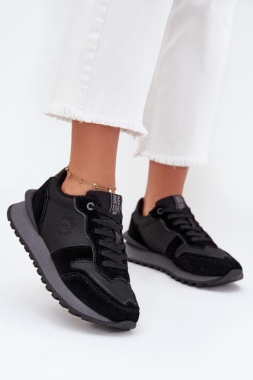 Haut Sneakers Stilvollllschuhe Feminin Big Star OO274529 HI-POLY SYSTEM schZuarze Farbe