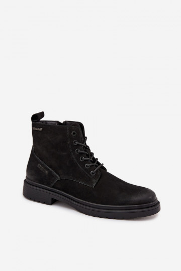 Leder warme Herren Stiefeletten Big Star OO174148 schwarz
