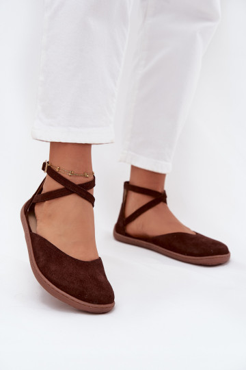 Ballerinas aus INildleder Feminin Barefoot mit Streifen Zazoo 191 CzekoladoZue 2