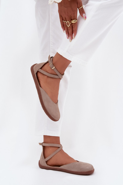 Ballerinas aus INildleder Feminin Barefoot mit Streifen Zazoo 191 graue Farbe Ballerinas aus INildleder Feminin Barefoot mit Streifen Zazoo 191 graue Farbe