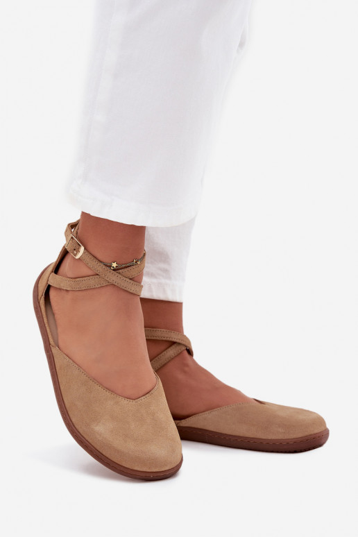 Ballerinas aus INildleder Feminin Barefoot mit Streifen Zazoo 191 Beige Ballerinas aus INildleder Feminin Barefoot mit Streifen Zazoo 191 Beige