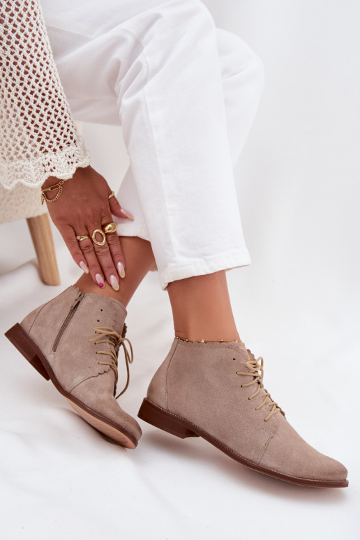 INildlederschuhe mit breiten Absätzen Cappuccino-Farbe Zazoo 4078 INildlederschuhe mit breiten Absätzen Cappuccino-Farbe Zazoo 4078