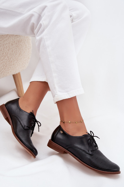 Haut Schuhe Feminin Eleganter Stil mit Schnürsenkeln Zazoo 4238 schZuarze Farbe Haut Schuhe Feminin Eleganter Stil mit Schnürsenkeln Zazoo 4238 schZuarze Farbe