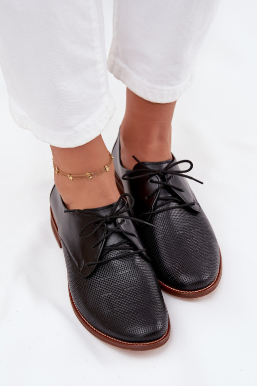 Haut Schuhe Feminin Eleganter Stil mit Schnürsenkeln Zazoo 4238 schZuarze Farbe Haut Schuhe Feminin Eleganter Stil mit Schnürsenkeln Zazoo 4238 schZuarze Farbe