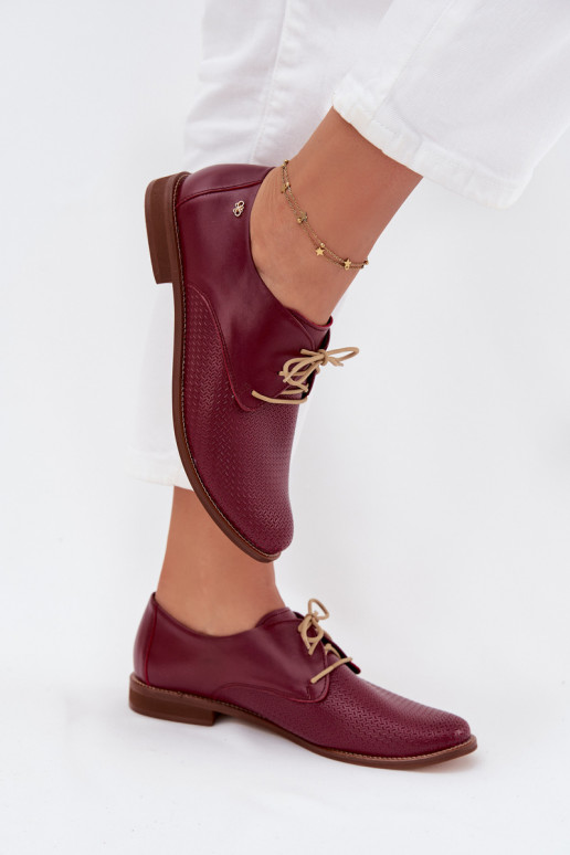 Haut Schuhe Feminin Eleganter Stil mit Schnürsenkeln Zazoo 4238 Burgund Haut Schuhe Feminin Eleganter Stil mit Schnürsenkeln Zazoo 4238 Burgund