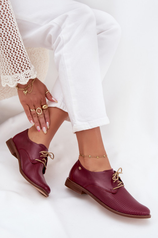 Haut Schuhe Feminin Eleganter Stil mit Schnürsenkeln Zazoo 4238 Burgund Haut Schuhe Feminin Eleganter Stil mit Schnürsenkeln Zazoo 4238 Burgund