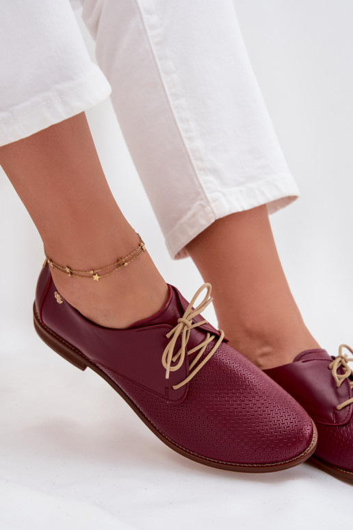 Haut Schuhe Feminin Eleganter Stil mit Schnürsenkeln Zazoo 4238 Burgund Haut Schuhe Feminin Eleganter Stil mit Schnürsenkeln Zazoo 4238 Burgund